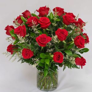 Valentine’s Day Roses with Vase – Two Dozen featured image